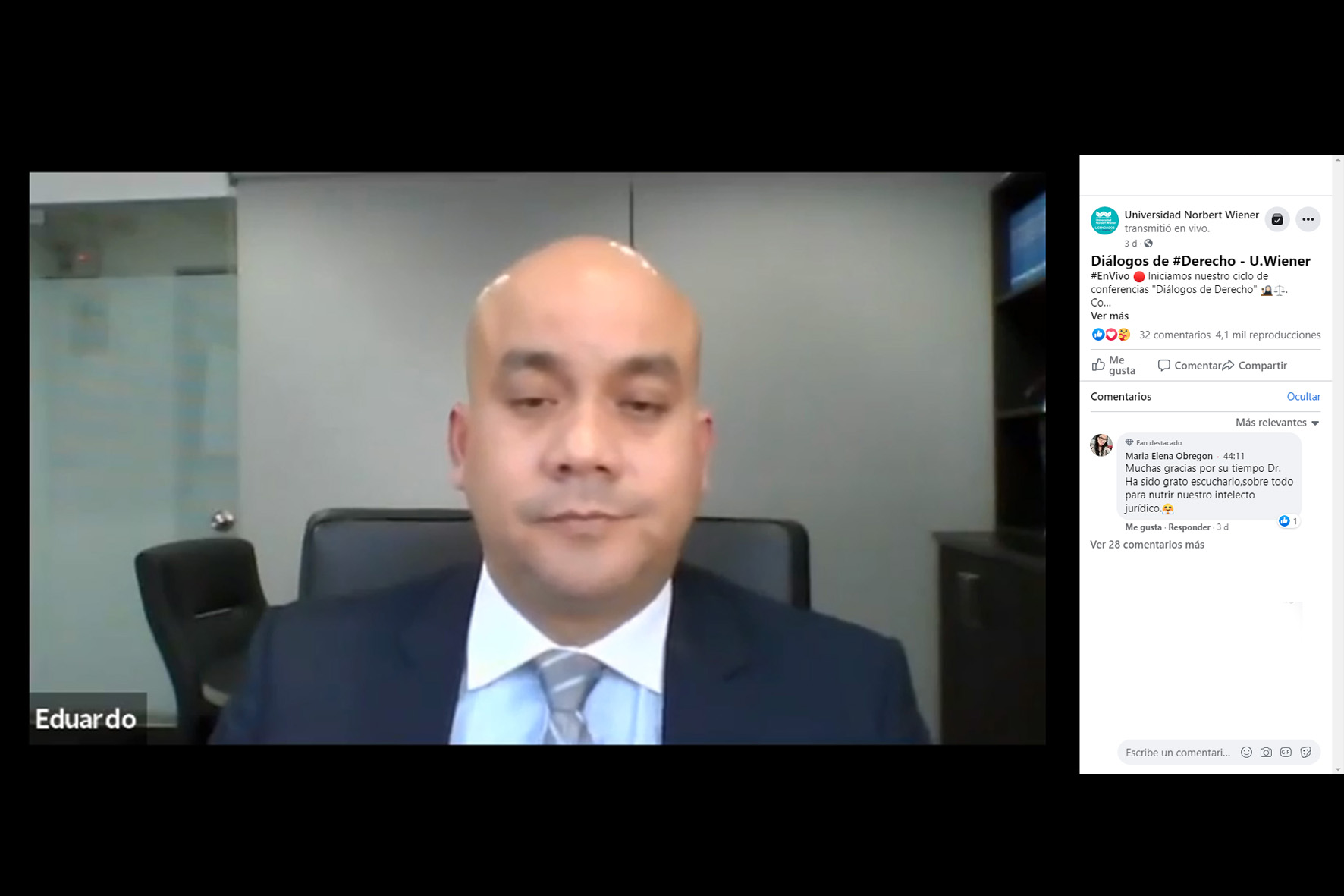 FACULTAD DE DERECHO Y CIENCIA POLÍTICA INAUGURÓ ESPACIO VIRTUAL “DIÁLOGOS DE DERECHO”, QUE SE TRANSMITE POR FACEBOOK LIVE