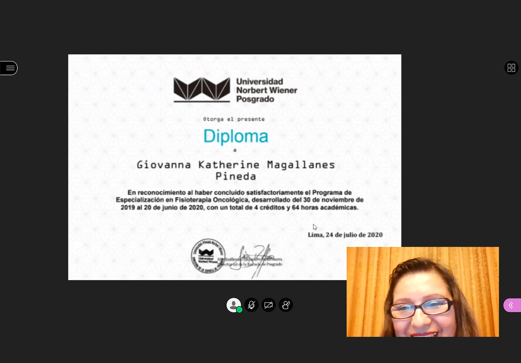 ESCUELA DE POSGRADO REALIZÓ CEREMONIA VIRTUAL DE ENTREGA DE DIPLOMAS A EGRESADOS DE LOS PROGRAMAS DE ESPECIALIZACIÓN