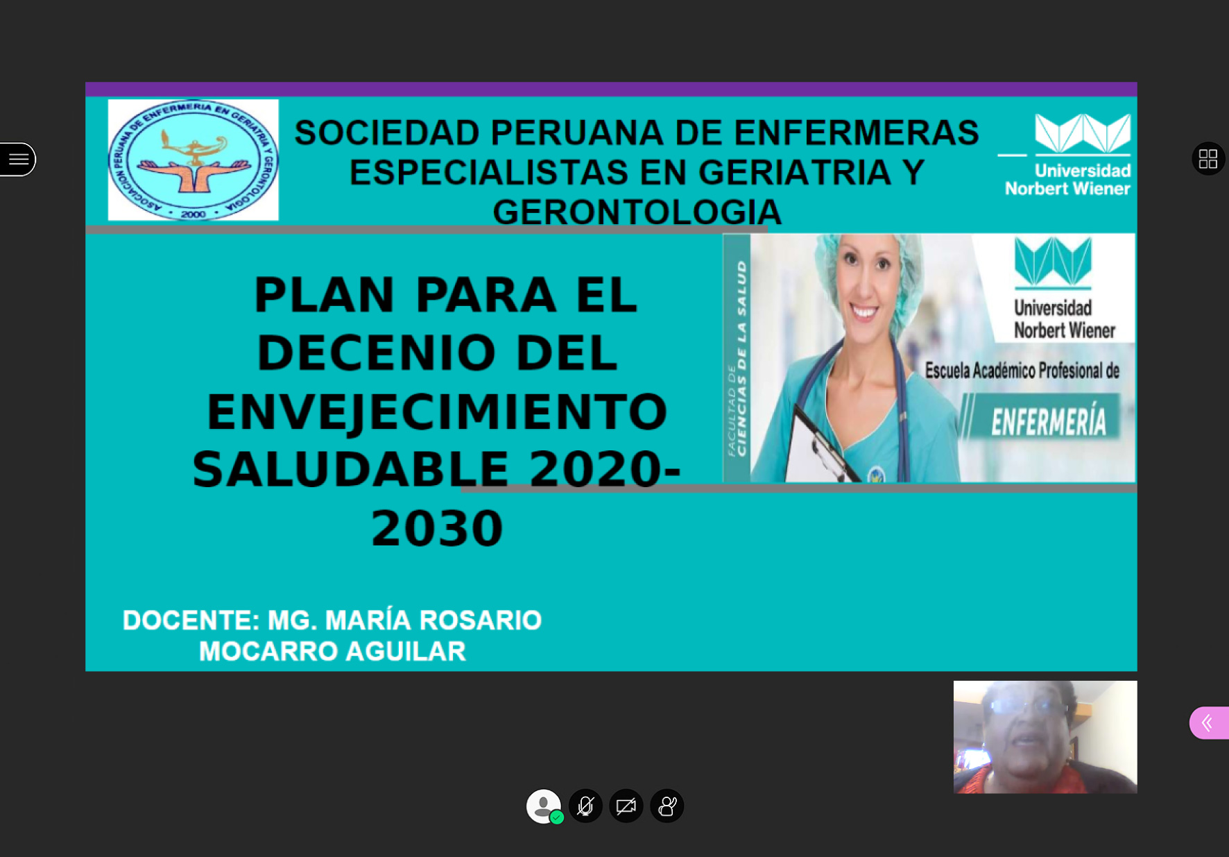 EAP DE ENFERMERÍA REALIZÓ CONVERSATORIO INTERNACIONAL SOBRE ENVEJECIMIENTO SALUDABLE Y TRATO DIGNO AL ADULTO MAYOR
