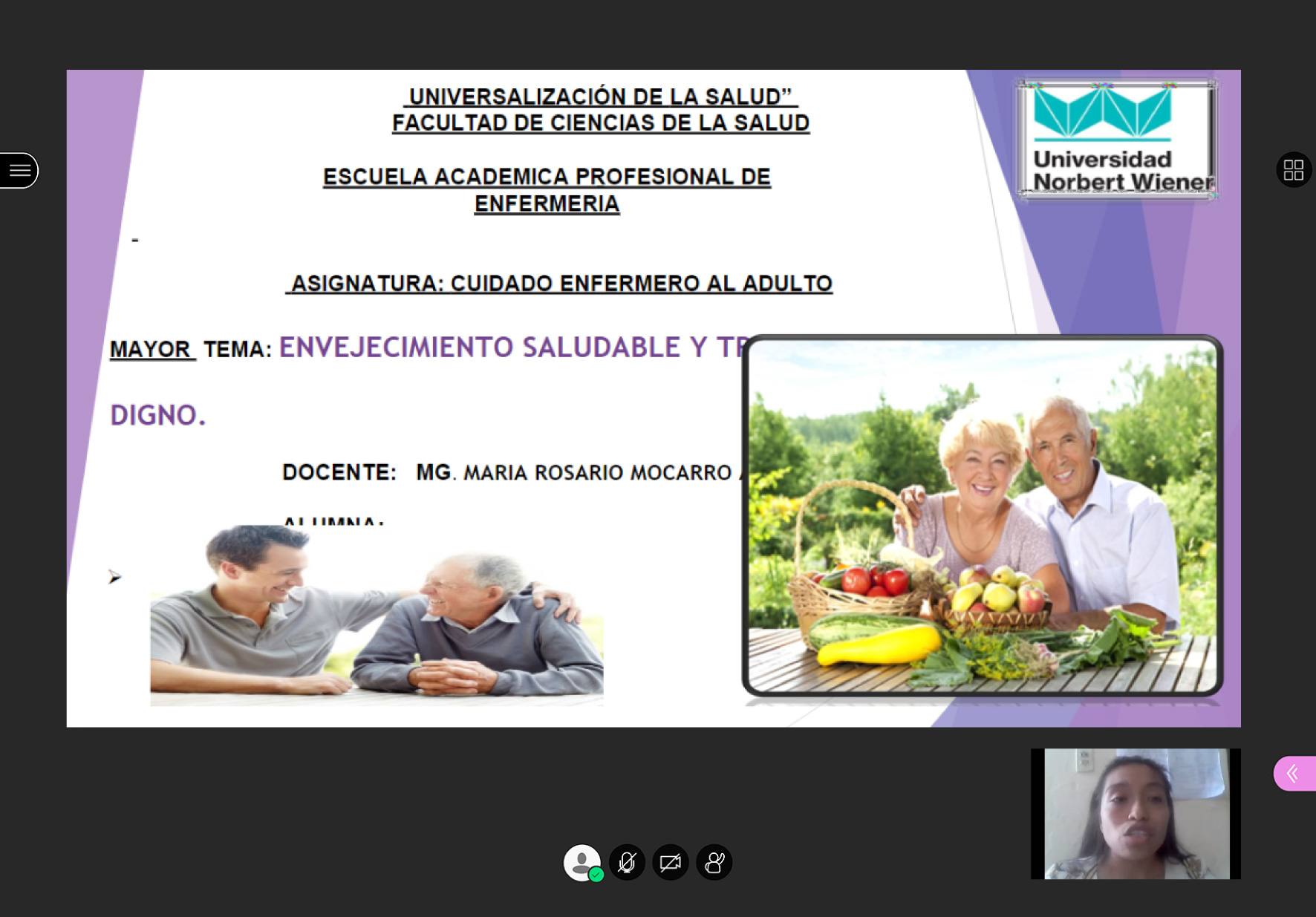 EAP DE ENFERMERÍA REALIZÓ CONVERSATORIO INTERNACIONAL SOBRE ENVEJECIMIENTO SALUDABLE Y TRATO DIGNO AL ADULTO MAYOR