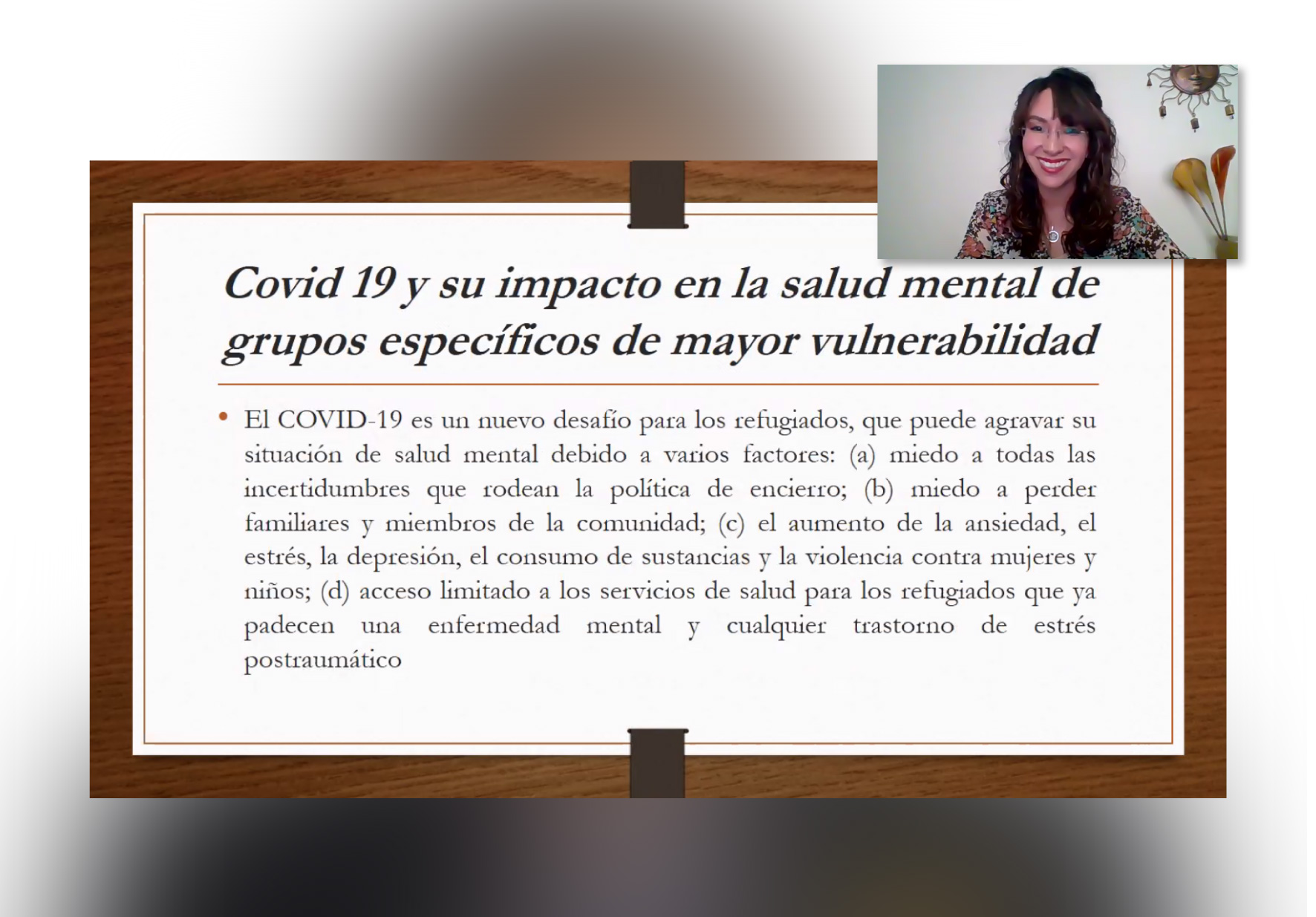 ROL DEL PSICÓLOGO EN TIEMPOS DE PANDEMIA FUE ANALIZADO POR INVESTIGADORA DE LA UNIVERSIDAD DE CUENCA, ECUADOR, EN CONFERENCIA VIRTUAL