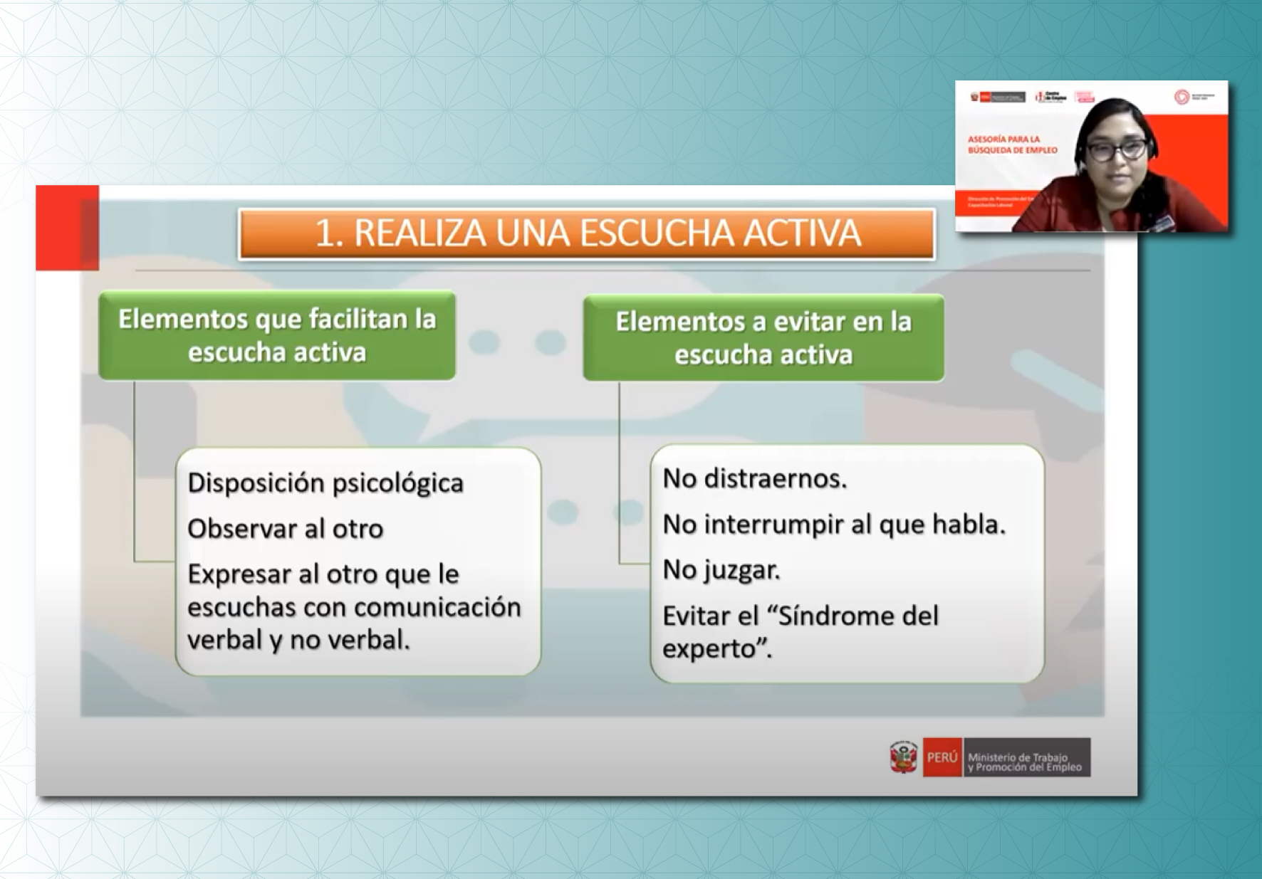 TALLER DE EMPLEABILIDAD SOBRE COMUNICACIÓN EFECTIVA PARA LA BÚSQUEDA DE EMPLEO OFRECIÓ REPRESENTANTE DEL MINISTERIO DE TRABAJO