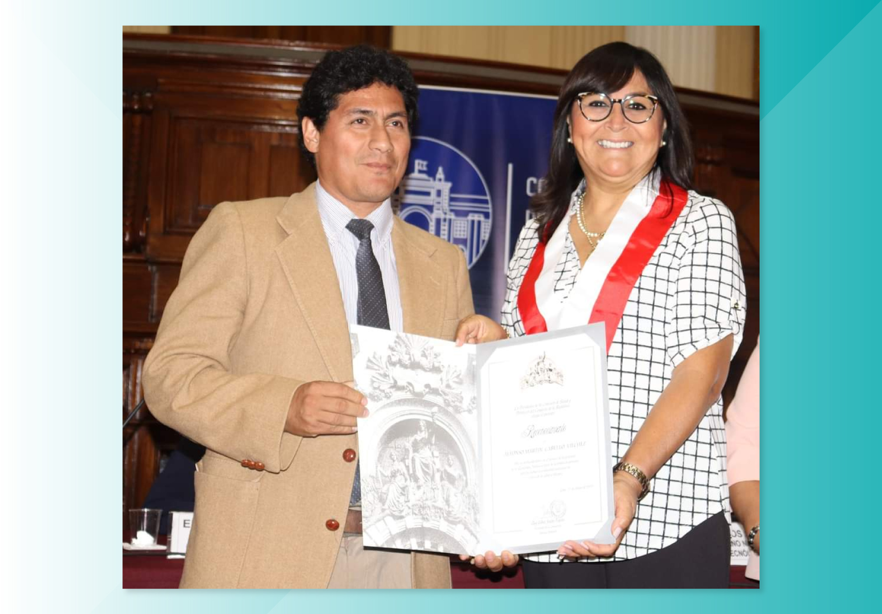 DOCENTE INVESTIGADOR DE LA UNIVERSIDAD NORBERT WIENER RECIBIÓ RECONOCIMIENTO DEL CONGRESO DE LA REPÚBLICA