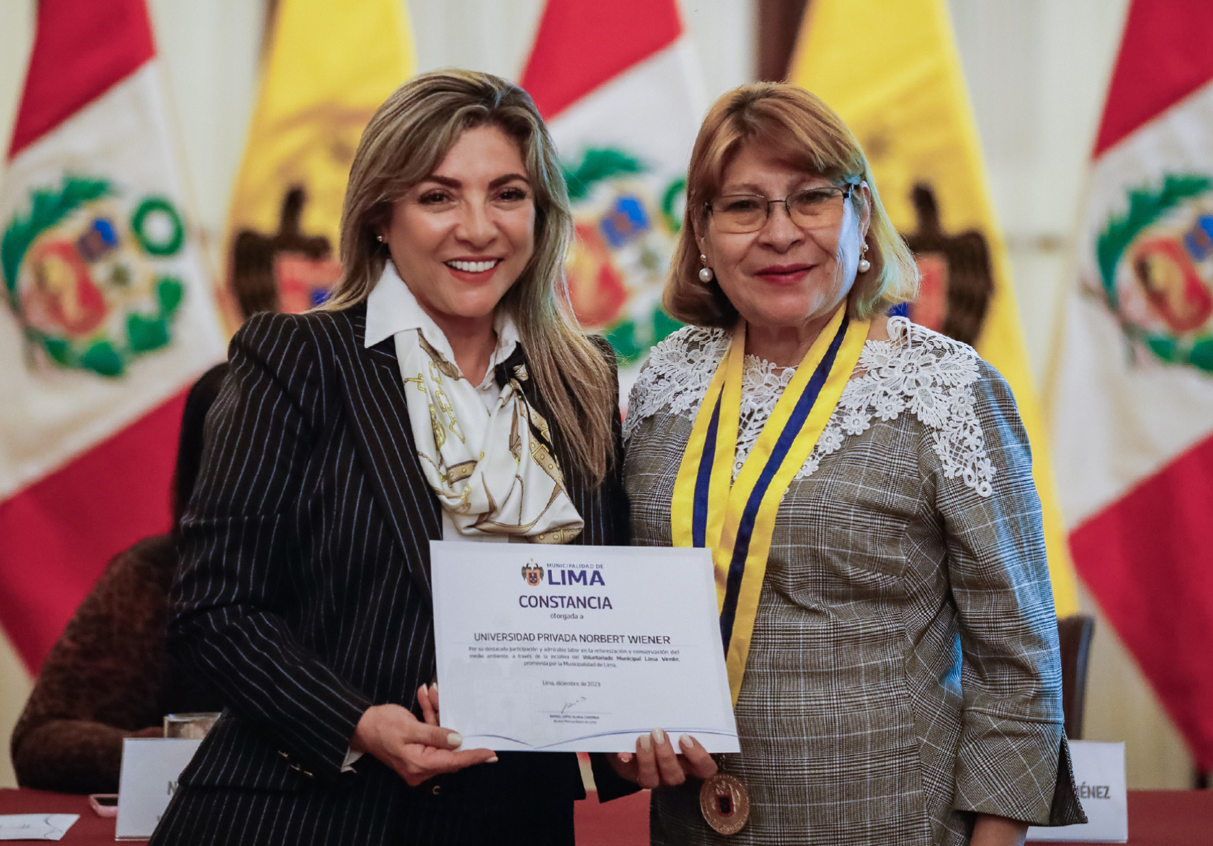 UNIVERSIDAD NORBERT WIENER RECIBE PREMIO METROPOLITANO AL VOLUNTARIADO 2023 OTORGADO POR LA MUNICIPALIDAD DE LIMA