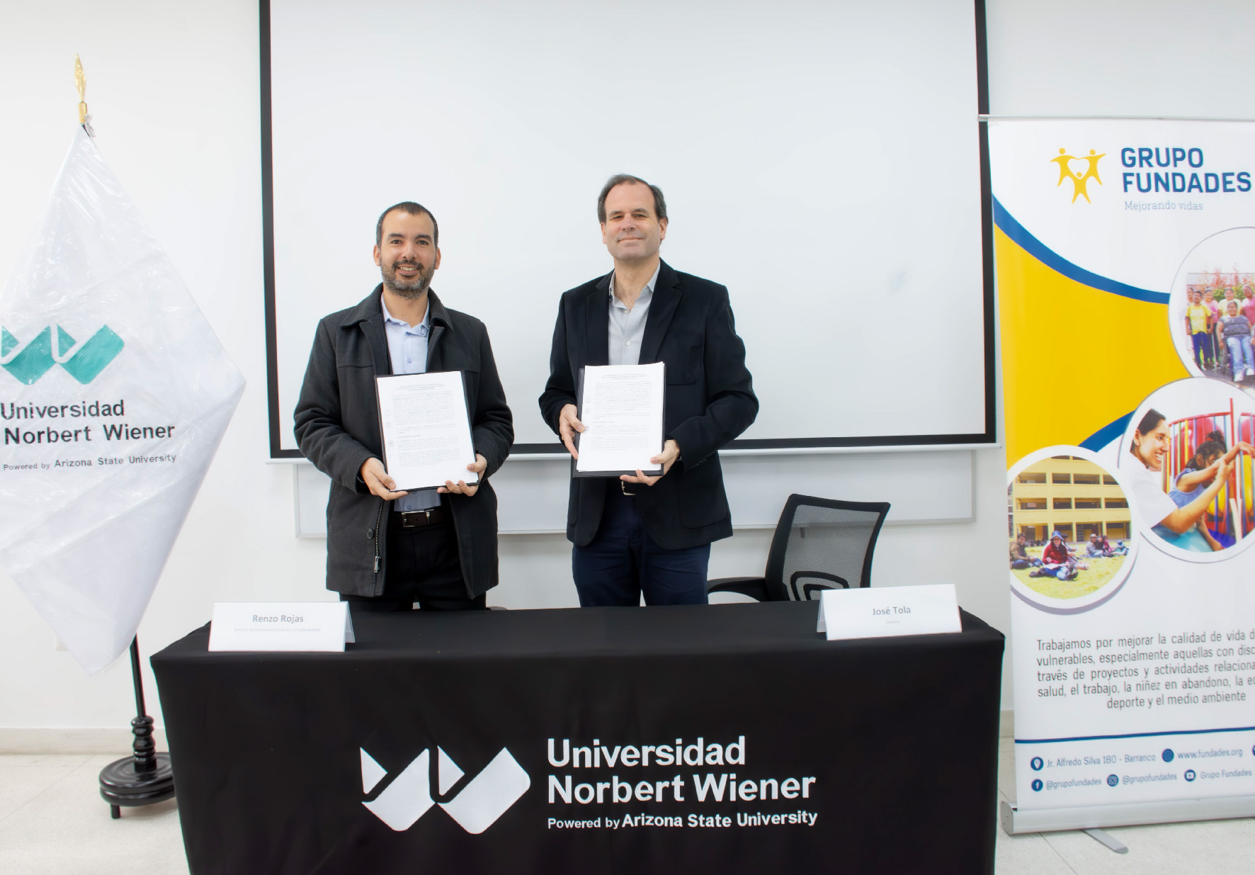 UNIVERSIDAD NORBERT WIENER SUSCRIBE CONVENIO DE COOPERACIÓN INTERINSTITUCIONAL CON LA FUNDACIÓN PARA EL DESARROLLO SOLIDARIO (FUNDADES)